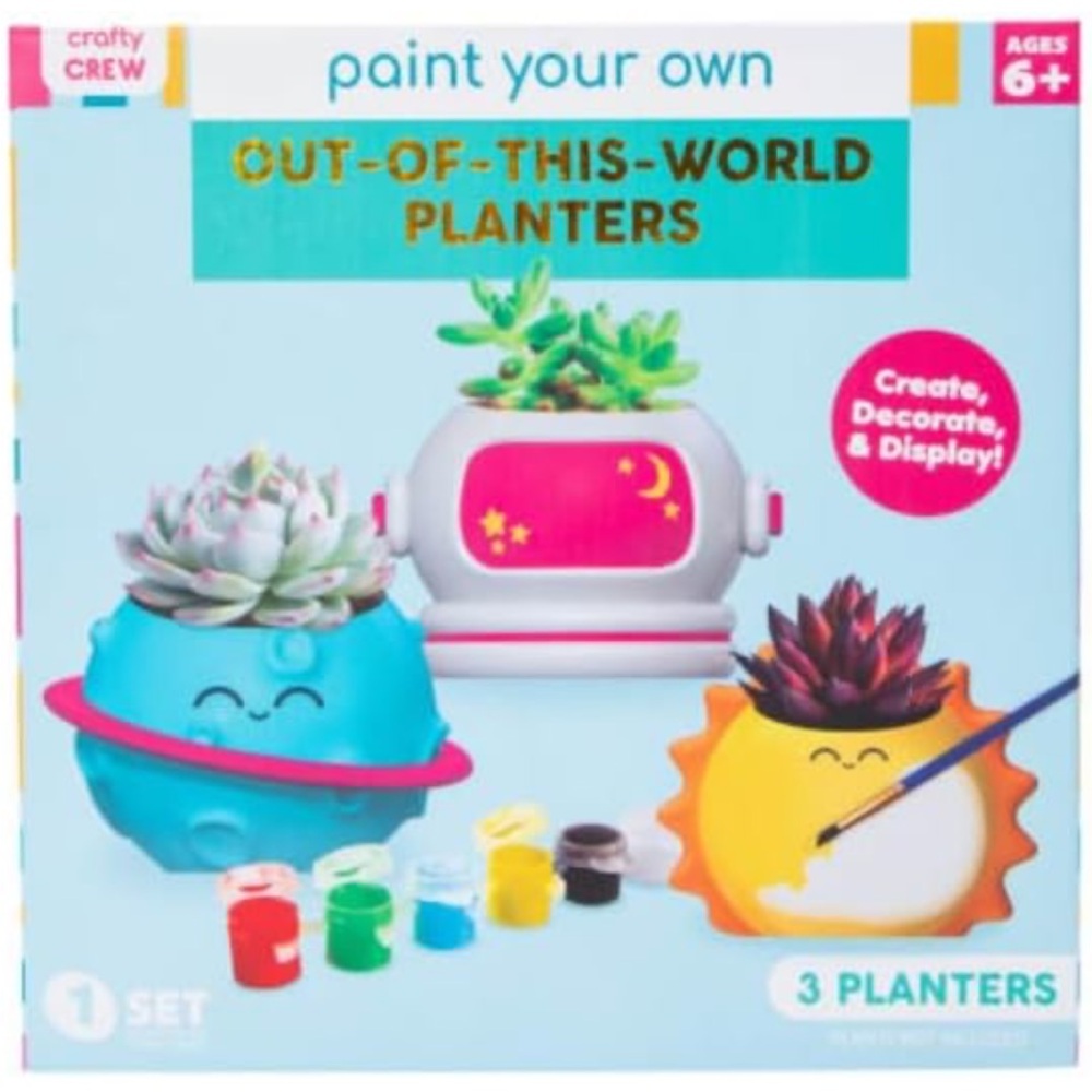 10-Piece 10-Inch Paint Your own Space Planter Kit (NWT)